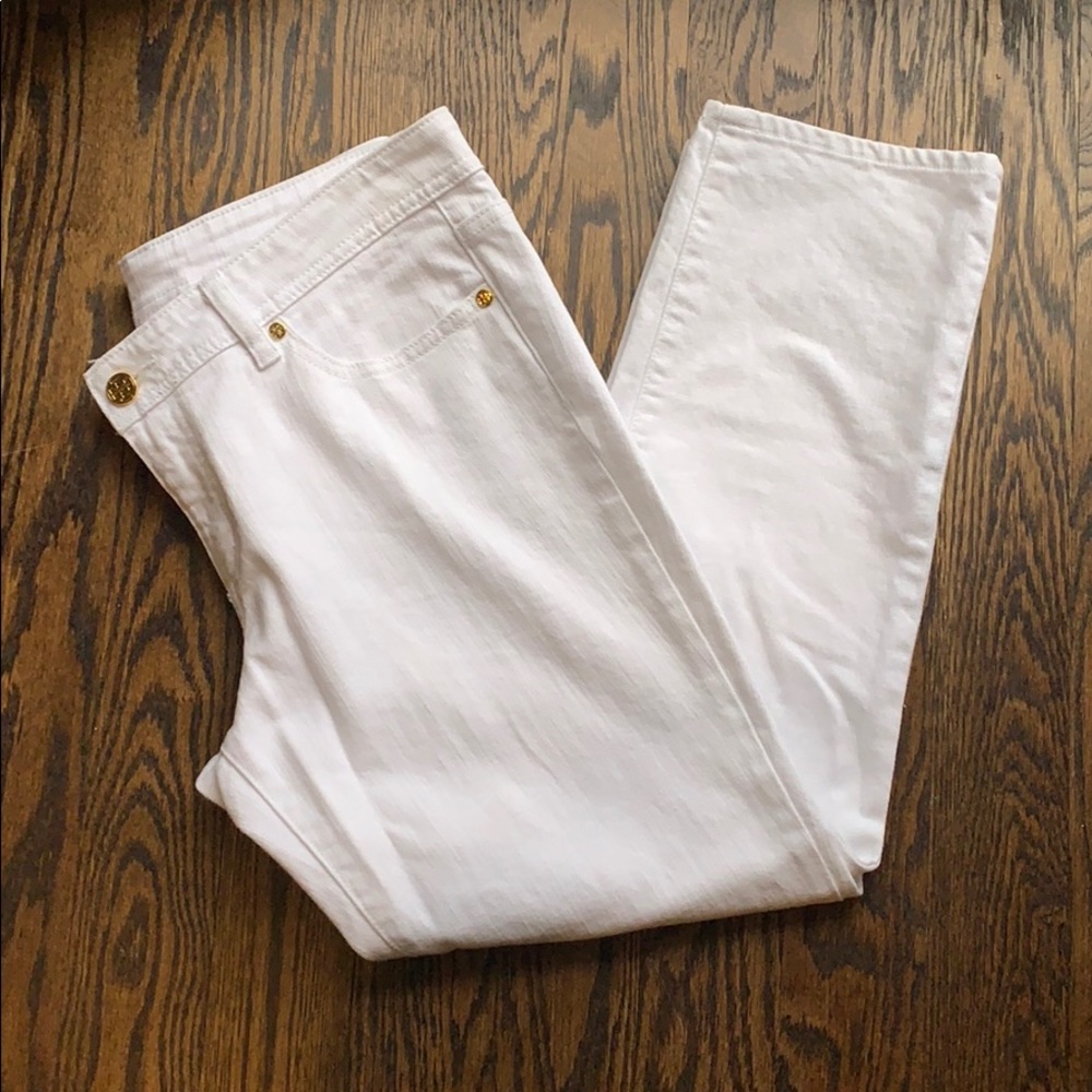 Tory Burch White Crop Jeans
